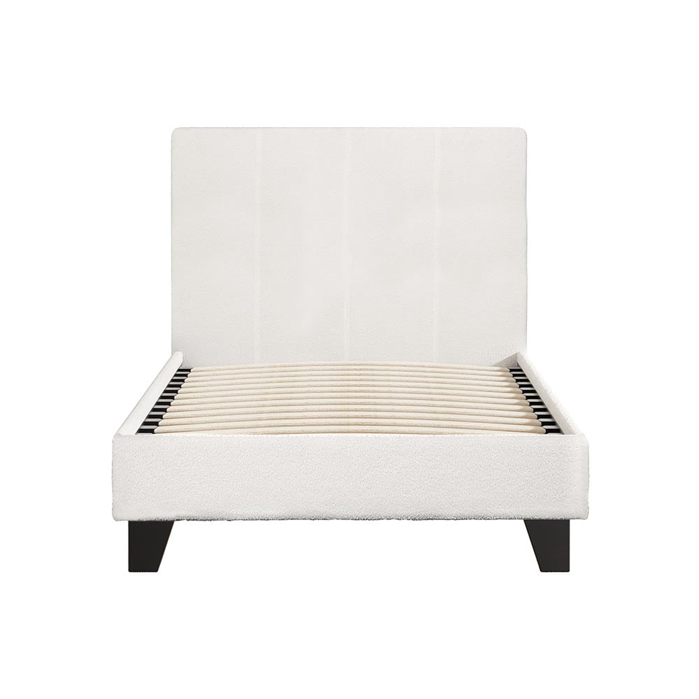 Neo Bouclé Bed Frame – Beige – Single