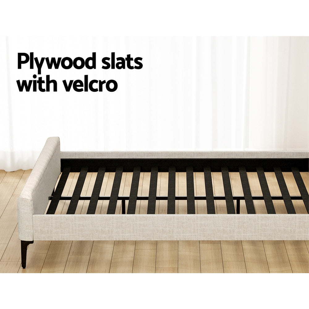 Ammy Bed Frame & Mattress Set – Linen – Queen