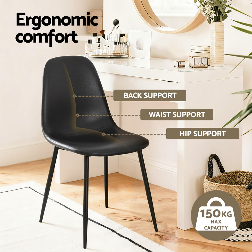 Nova Retro Dining Chairs – Black – Set of 4