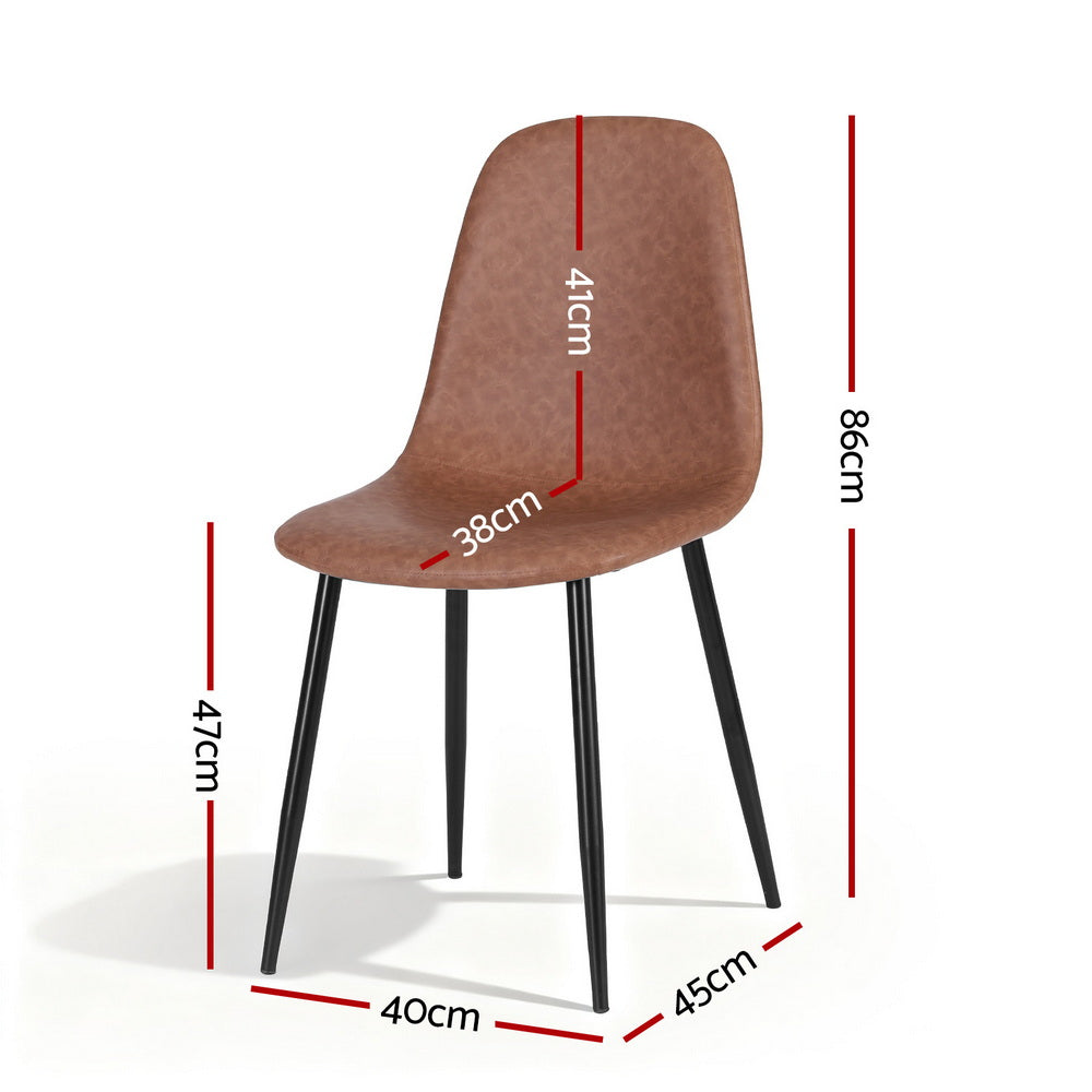 Nova Retro Dining Chairs – Brown – Set of 4