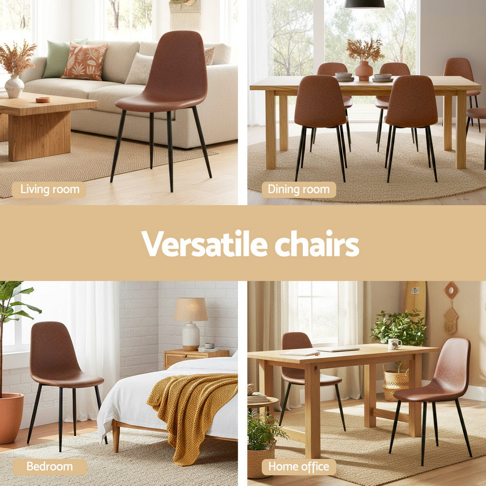 Nova Retro Dining Chairs – Brown – Set of 4