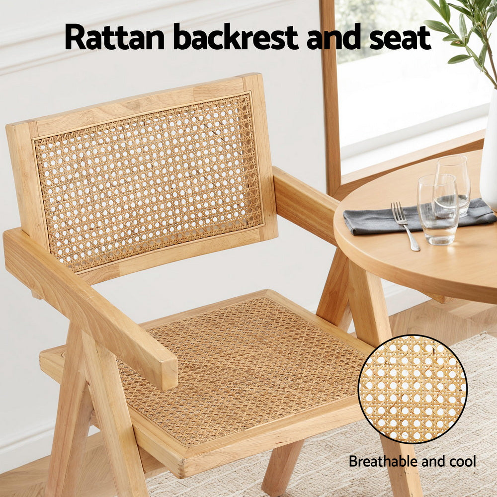 Linden Rattan Dining Chair – Natural – Single