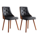 Atlas 1 Set of 2 Dining Chairs Black PU