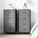 Arlo Set of 2 Chest of 4 Drawers Storage Dresser Tallboy Grey