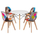 Arlo 1 Dining Table and 4 Chairs Set DSW White