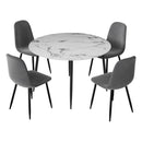 Rowan 1 Dining Table and 4 Chairs Set Marble Grey