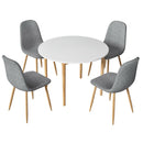 Arlo 1 Dining Table and 4 Chairs Set White Grey