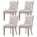 Artiss Dining Chairs Set of 4 Linen French Provincial Beige