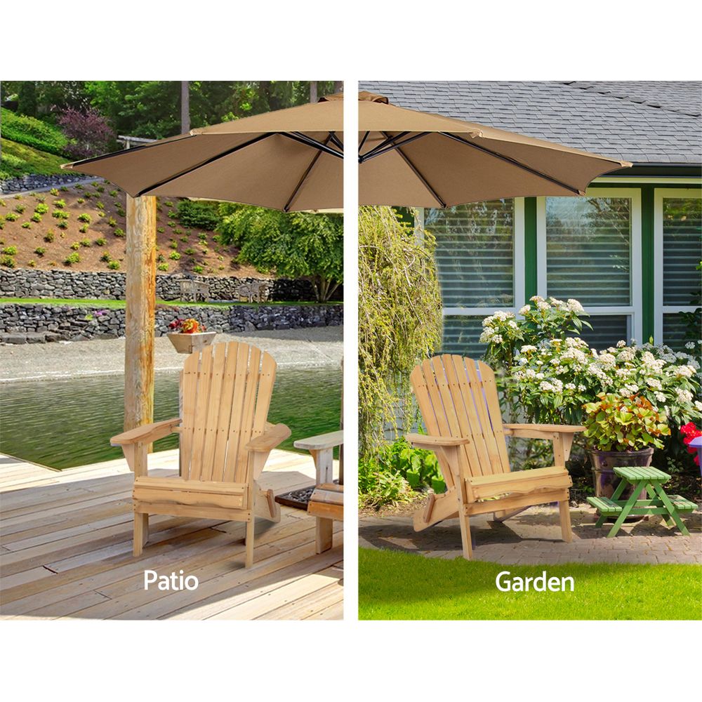 Hampton Wooden Adirondack Chair – Natural – 88.5 cm