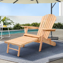 Adirondack Outdoor Chairs Wooden Sun Lounge Patio Furniture Garden Natural