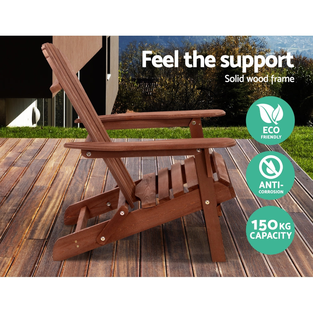 Hampton Adirondack Chair – Brown – 88 cm