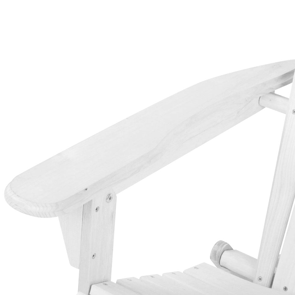 Linden Adirondack Chair & Table Set – White – 3 Piece