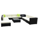 Rowan 12PC Outdoor Furniture Sofa Set Wicker Garden Patio Lounge
