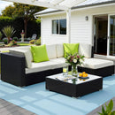 Arlo 5 - Piece Outdoor Sofa Set Wicker Couch Lounge Setting Cover