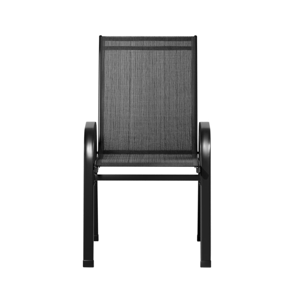Traverse Stackable Outdoor Chairs – Black – Set of 2