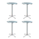 Gardeon Set of 4 Outdoor Bar Table Aluminium Round 70/110CM