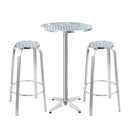 Atlas 3 - Piece Outdoor Bar Set Bistro Table Stools Adjustable Round Cafe