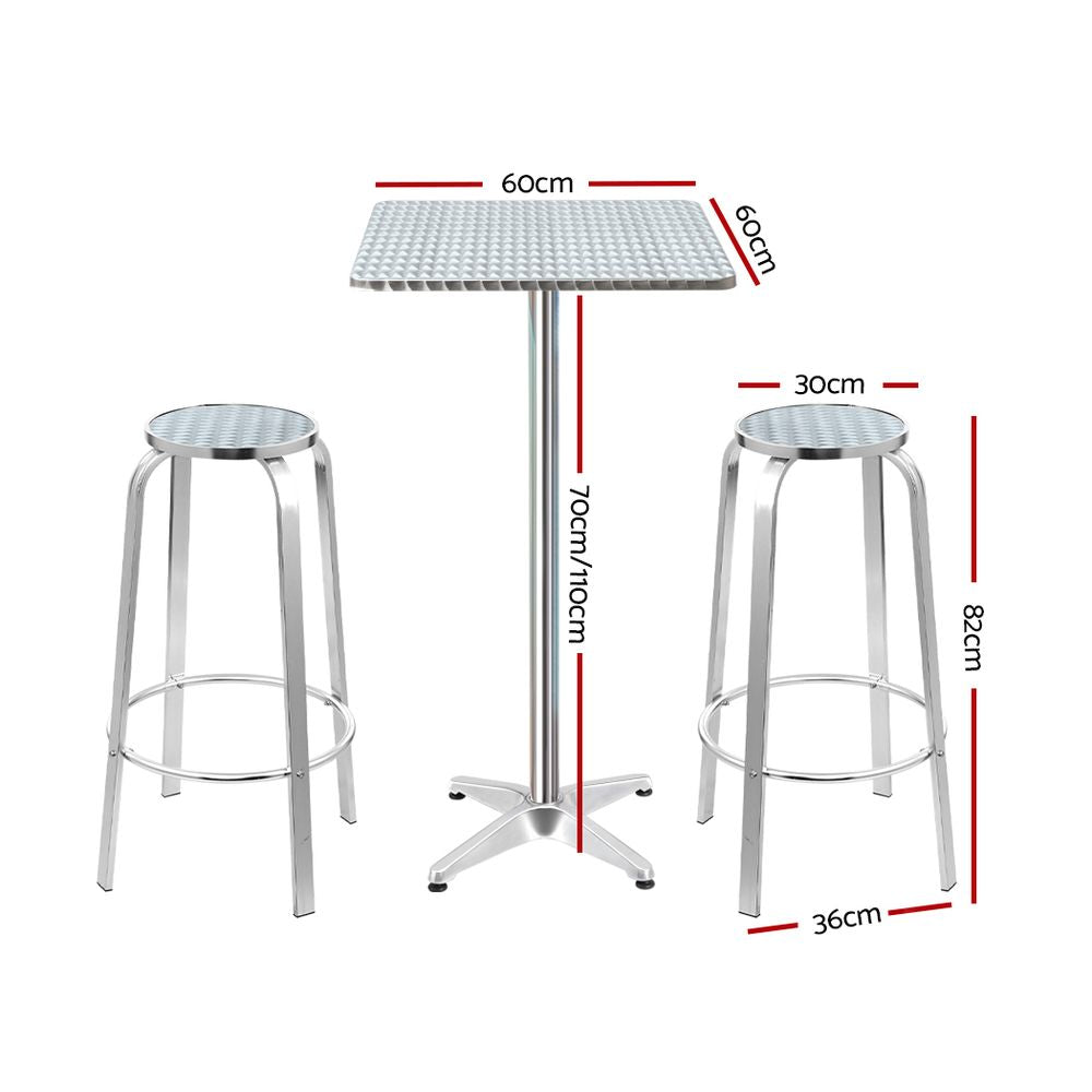 Atlas Adjustable Bar Set – Silver – 3 Piece