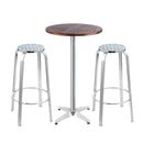 Arlo 3 - Piece Outdoor Bar Set Bistro Table Stools Adjustable Wooden Cafe