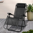 Zero Gravity Chair Folding Outdoor Recliner Adjustable Sun Lounge Camping Black