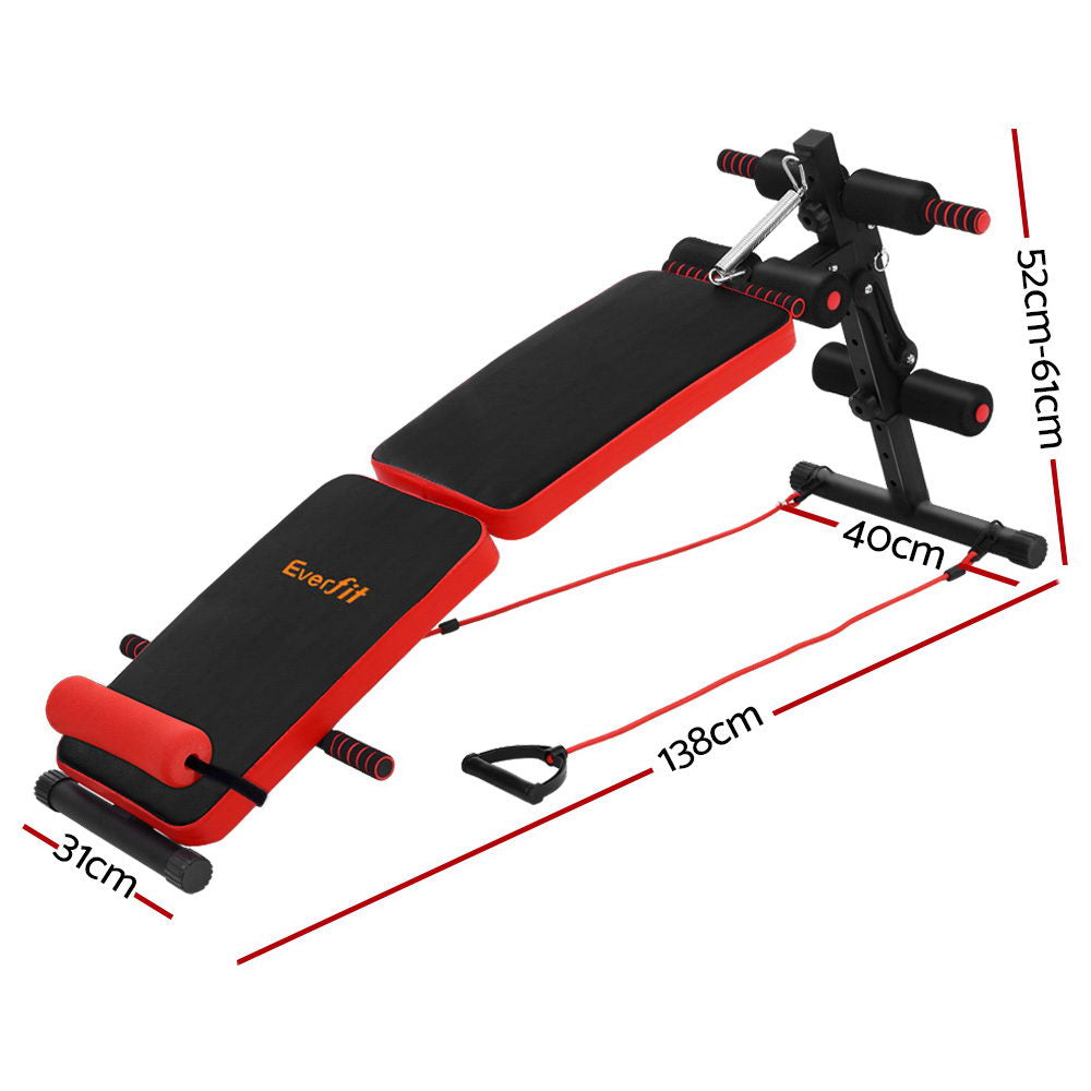 Ascent Foldable Sit-Up Bench – Black – Multi-Function