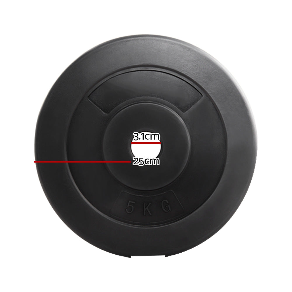 Everfit Standard Weight Plates – Black – Set of 2