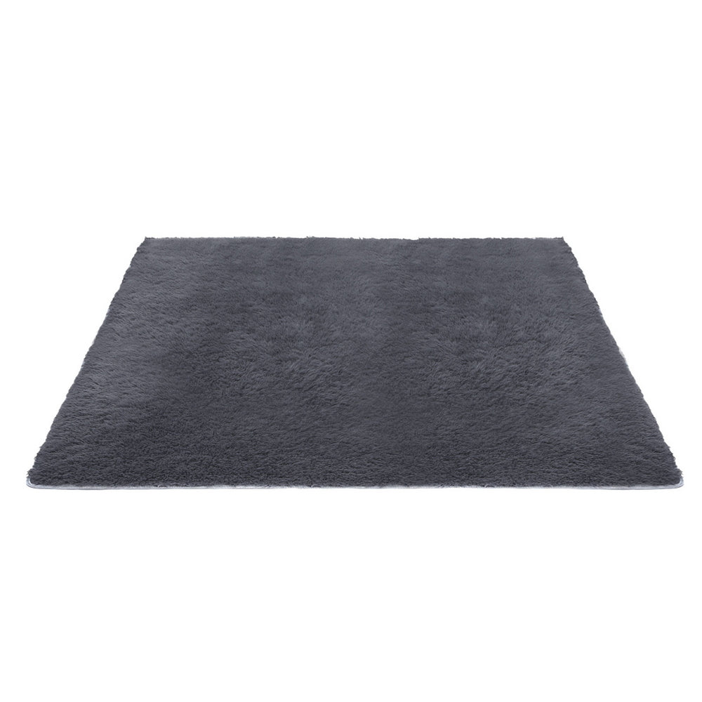 Luxe Shaggy Area Rug – Grey – 200 x 290 cm
