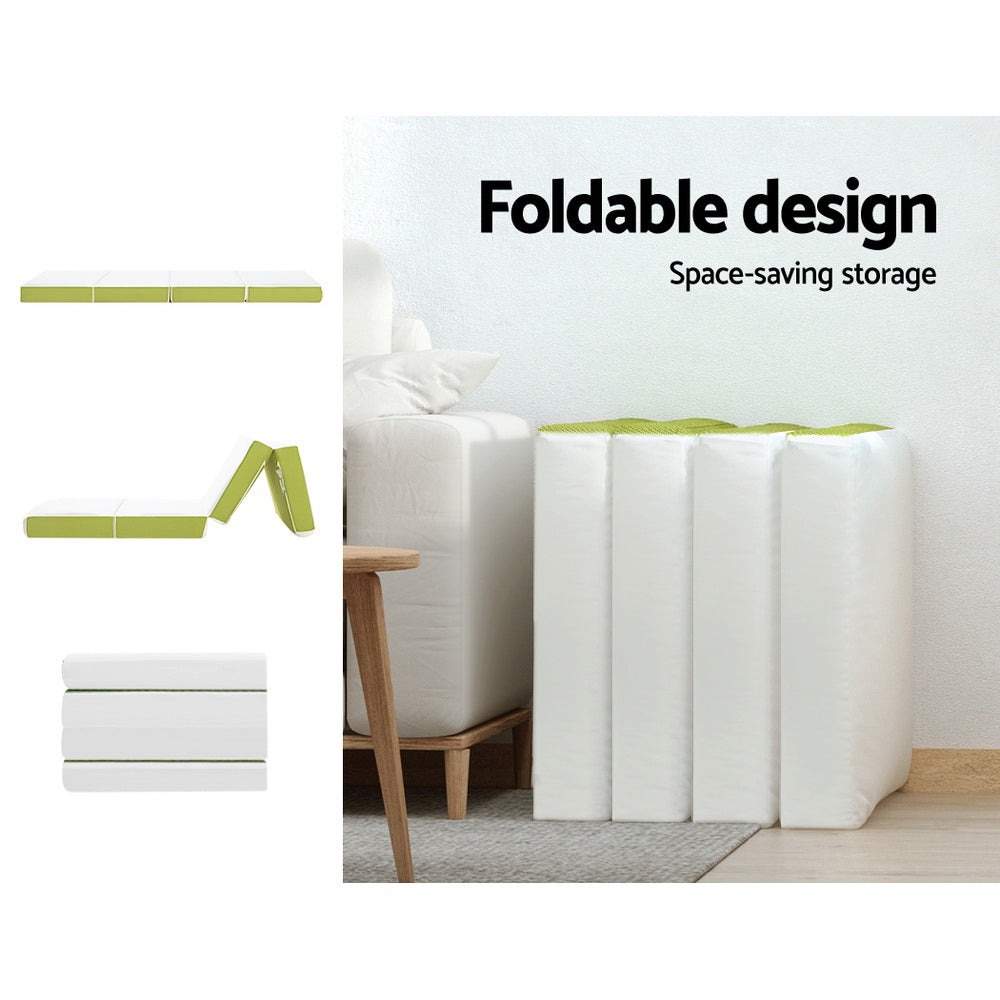 Hudson Foldable Foam Mattress – Green – Single