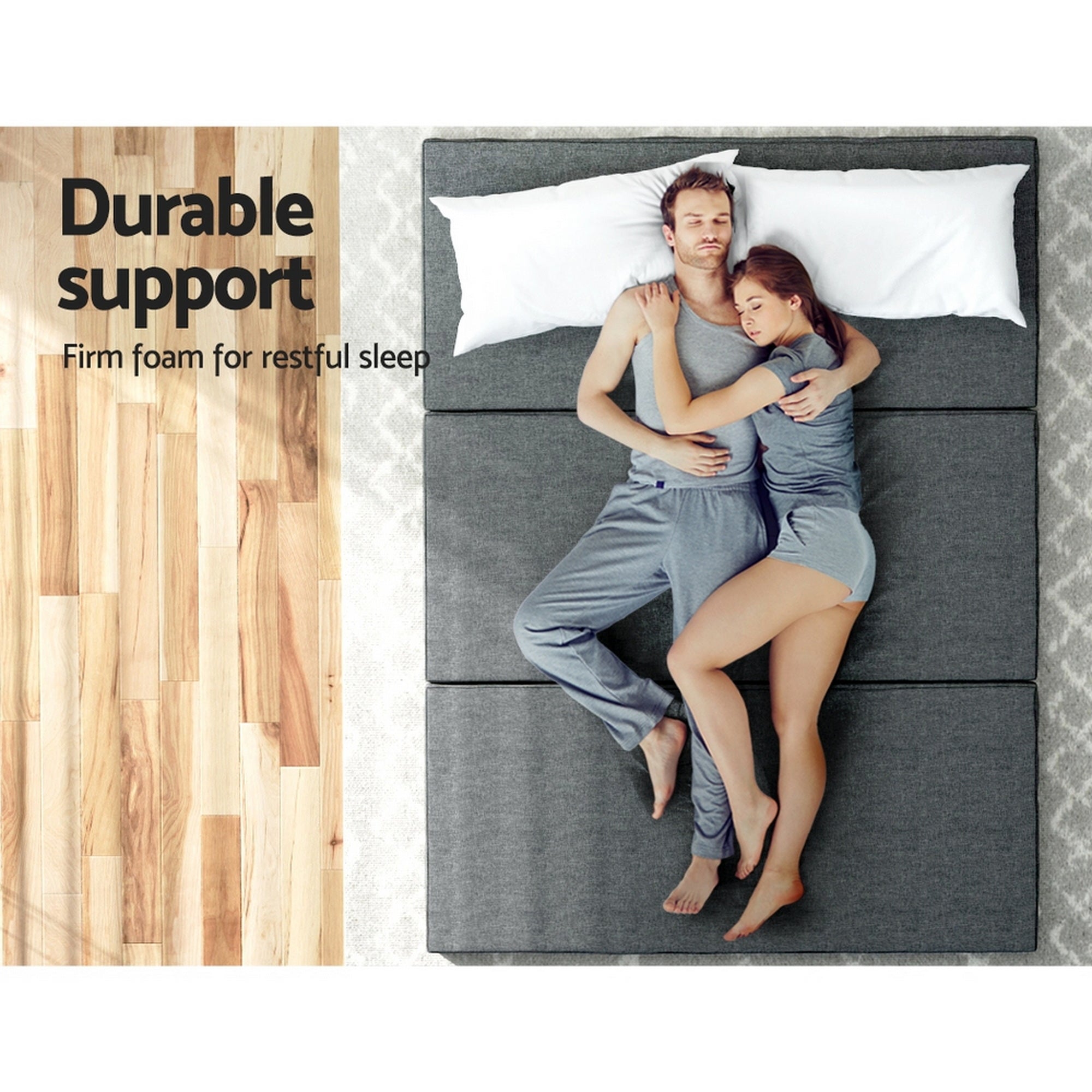 Alderon Foldable Foam Mattress – Grey – Queen