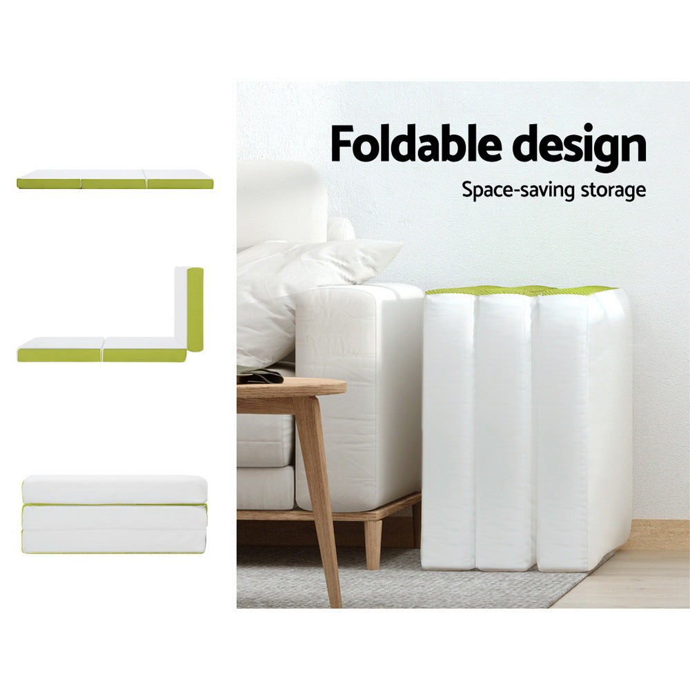 Kairo Foldable Foam Mattress – Green – Single