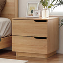 Bedside Table 2 Drawers Nightstand Pine
