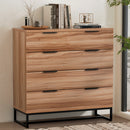 Arlo 4 Chest of Drawers Cabinet Dresser Table Tallboy Storage Bedroom Rust Oak