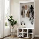 Shoe Rack Cabinet Hall Tree Coat Rack 180CM White