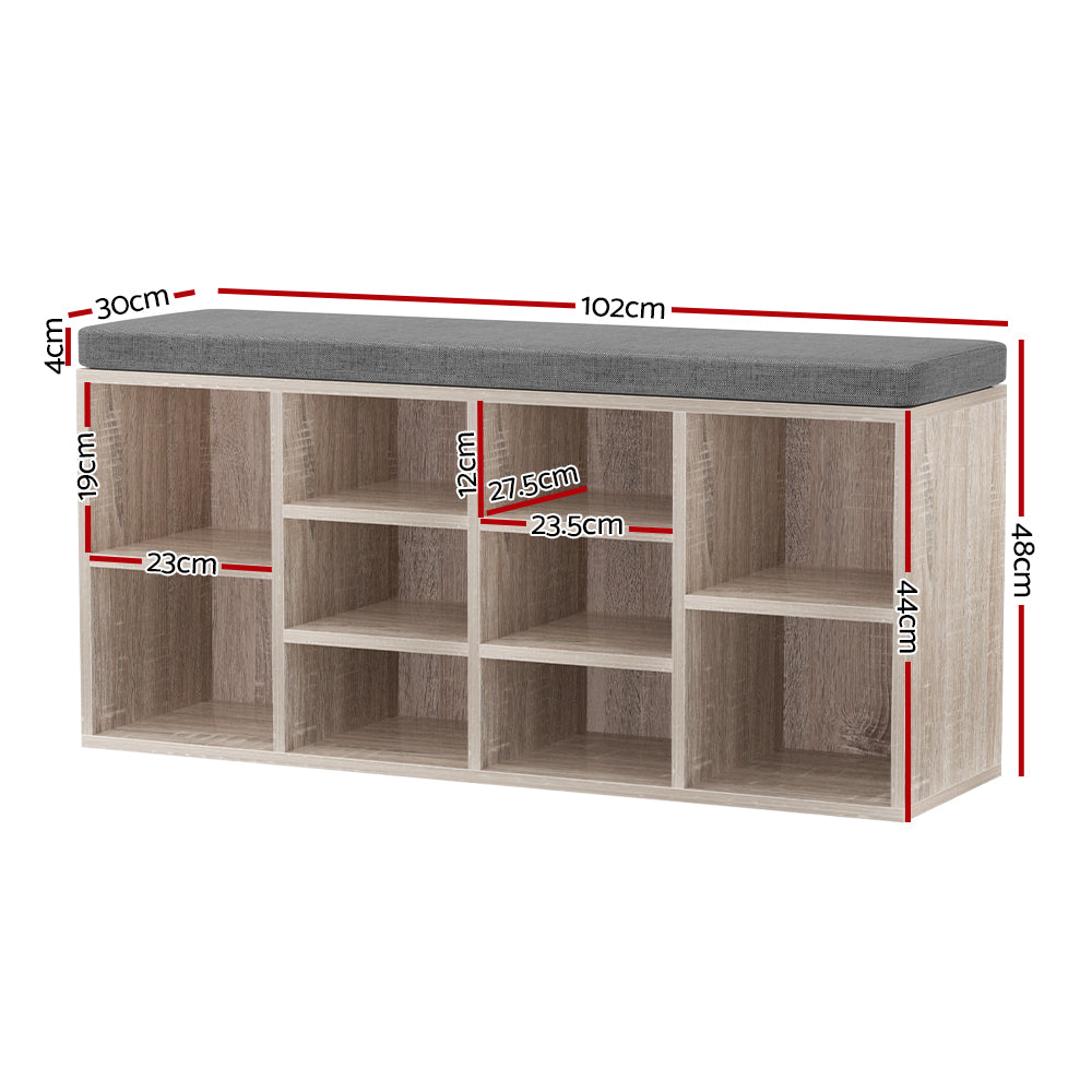 Nara Shoe Storage Bench – Brown / Wood – 102 cm