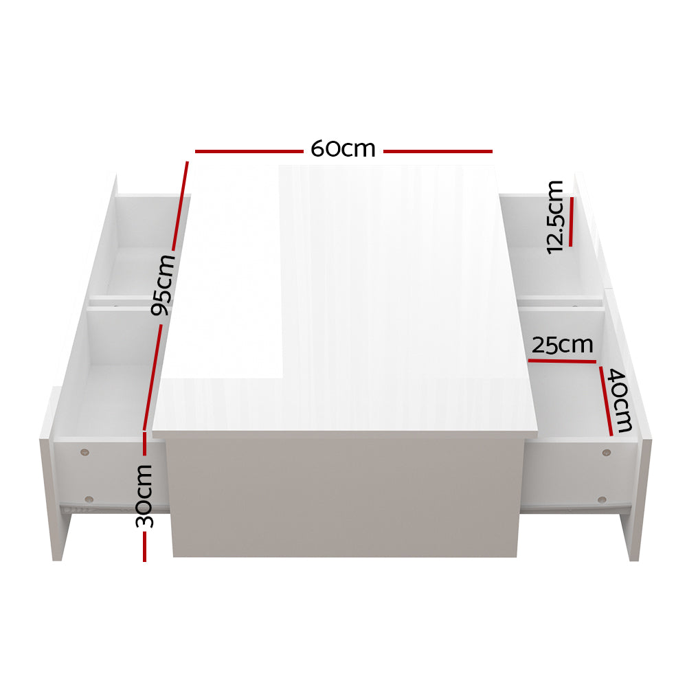 Trevi Coffee Table – White – 95 cm