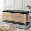 Storage Ottoman Blanket Box Leather Oak