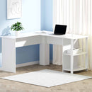 Computer Desk Shelf L - Shape White 136CM