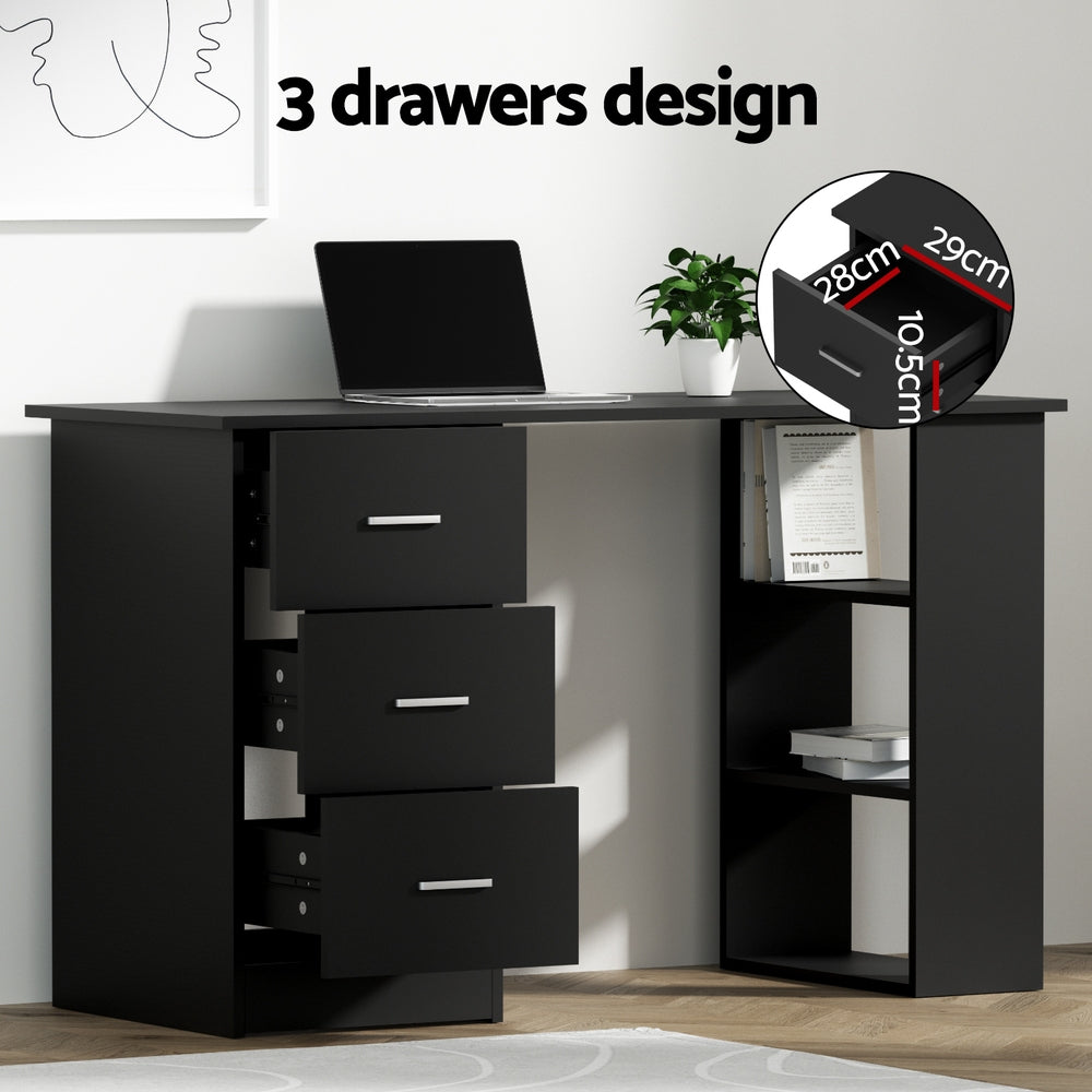 Hudson Computer Desk & Executive Chair Set – Black – 120 cm