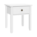 Bedside Table 1 Drawer - BOW White