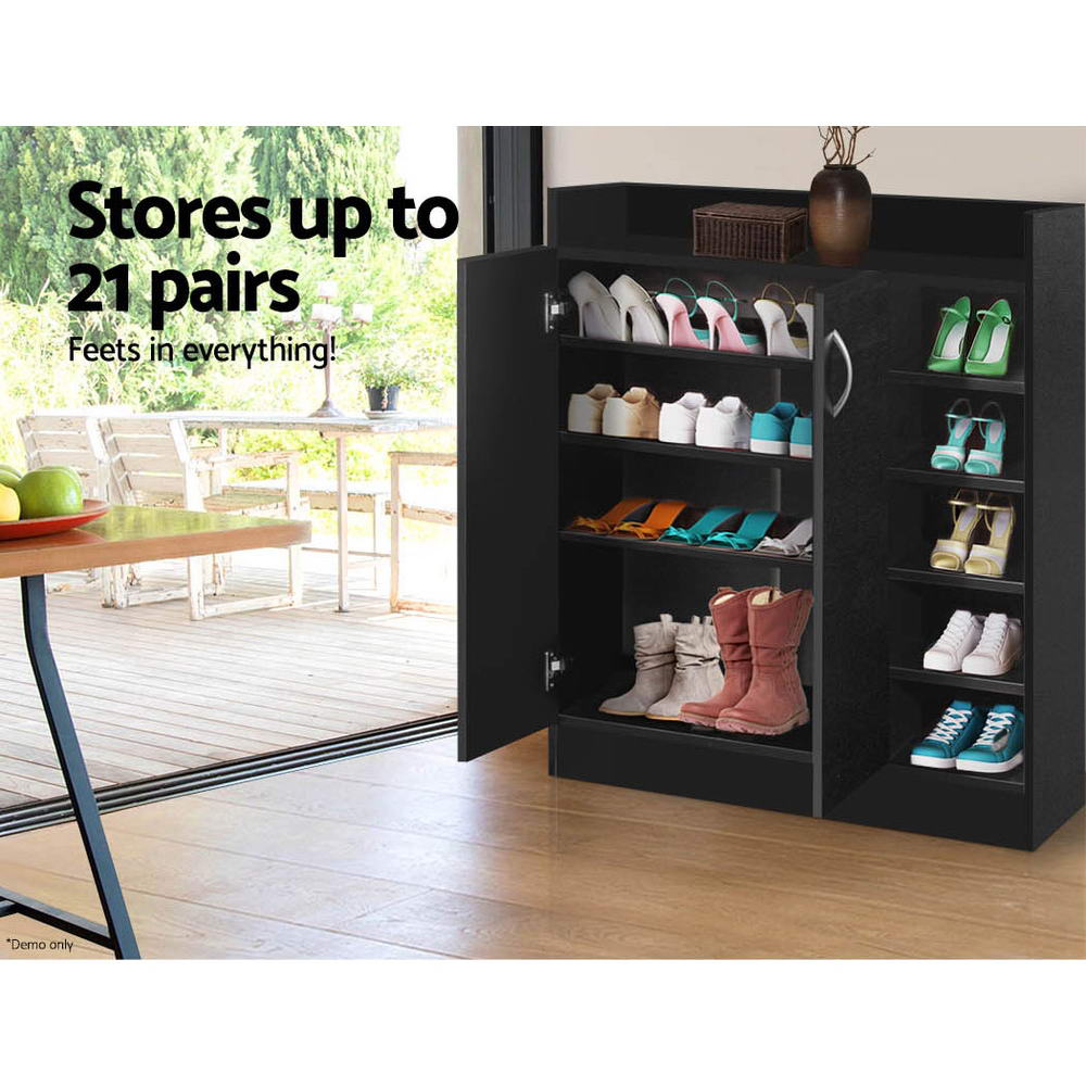 Kepler 2-Door Shoe Cabinet – Black – Medium