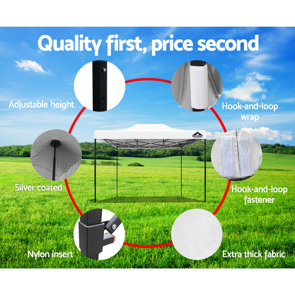 Nara Pop-Up Outdoor Gazebo – White – 3 × 4.5 m