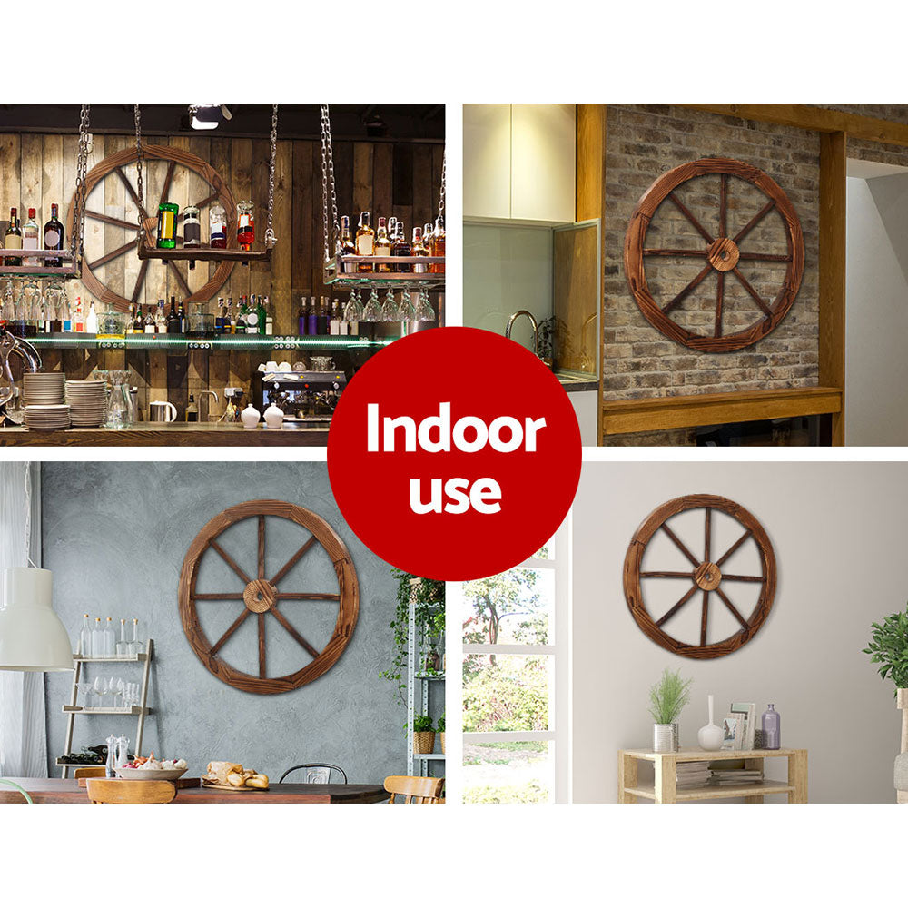 Heritage Wooden Wagon Wheel – Brown – 60 cm