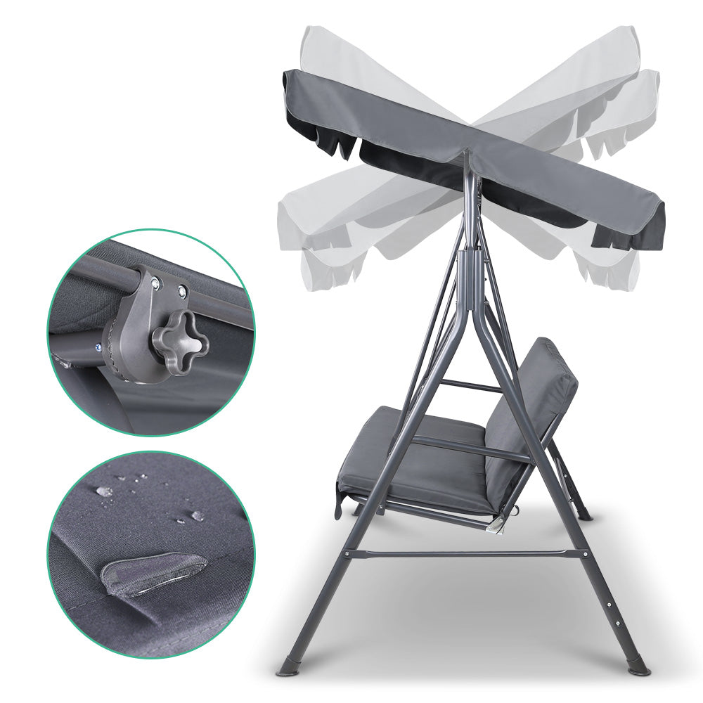 Majka Outdoor Swing Chair – Grey – 3 Seater