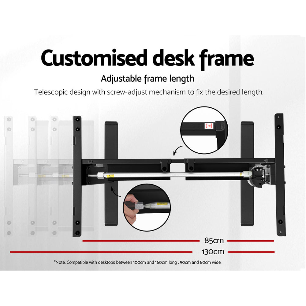 Alderon Electric Sit Stand Desk – Black – 140 cm