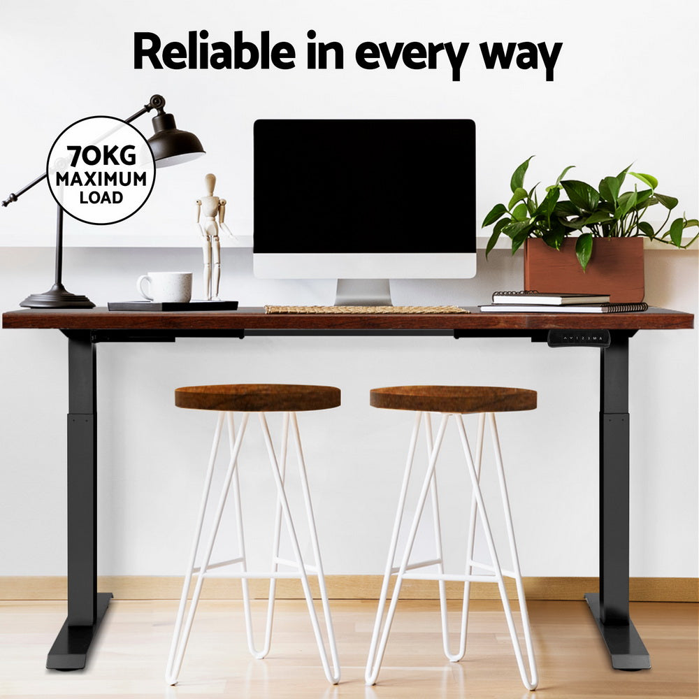 Alderon Electric Sit Stand Desk – Rustic Brown – 140 cm