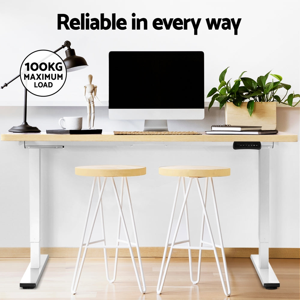 Hadron Electric Sit Stand Desk – White Oak – 120 cm