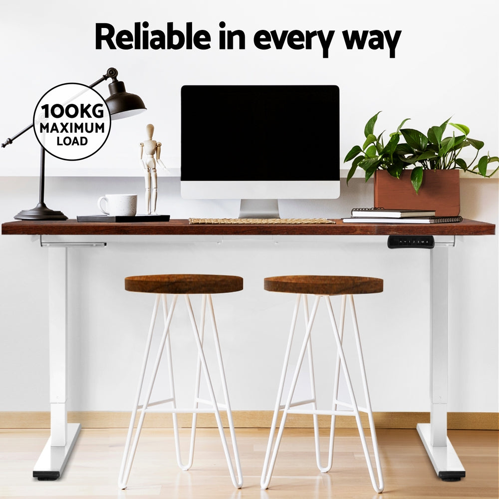 Fiora Electric Sit Stand Desk – Brown / Wood – 140 cm