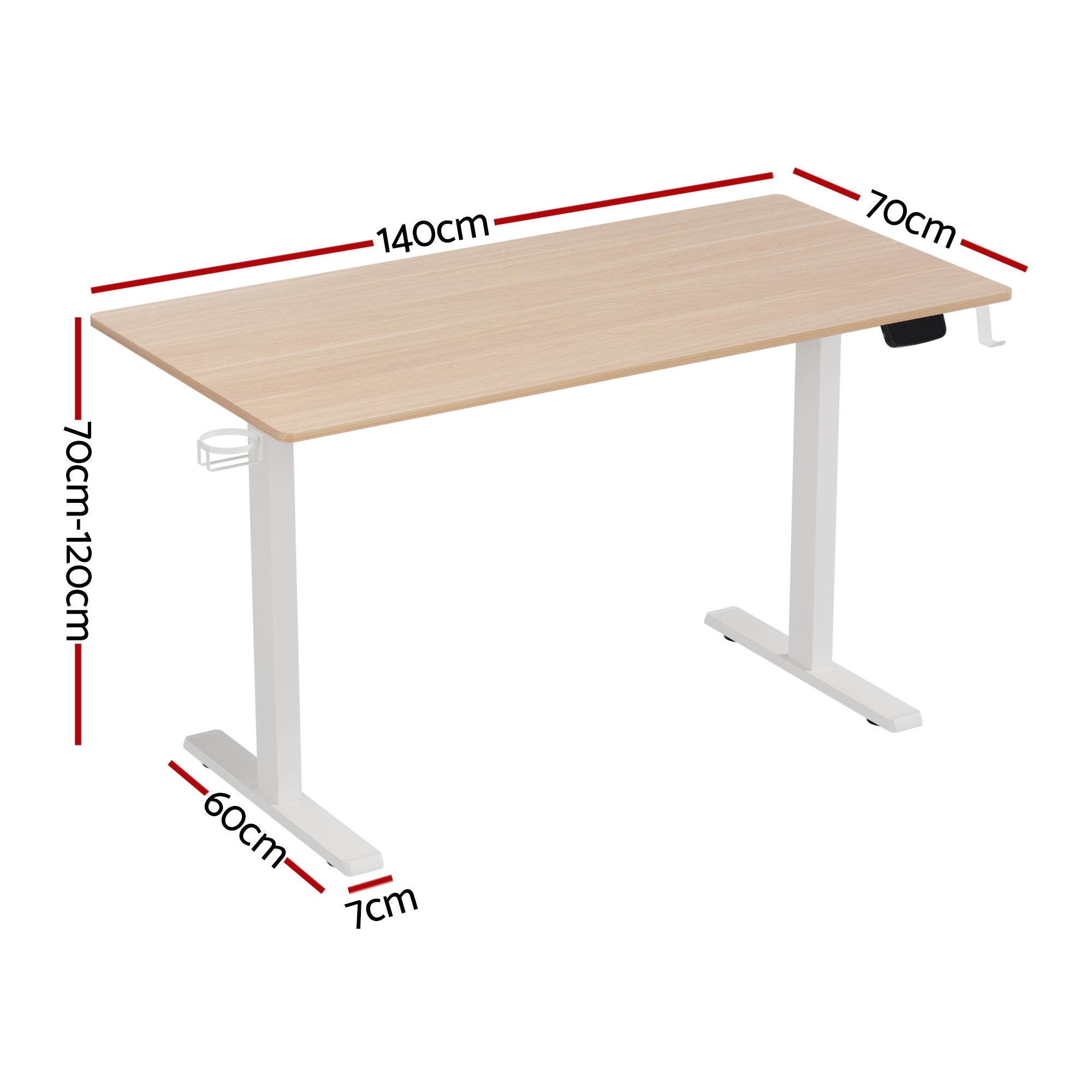Alderon Electric Sit Stand Desk – Oak – 140 cm