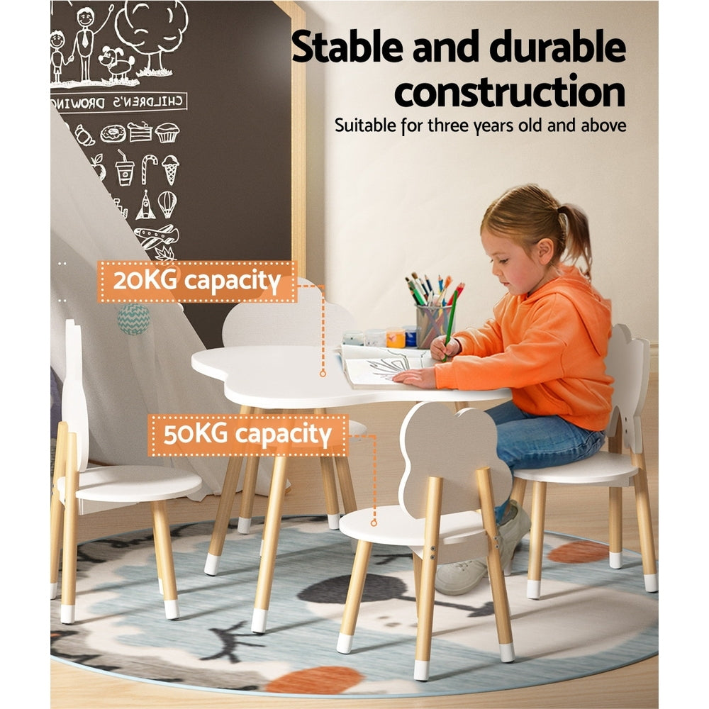 Haven Kids Table & Chair Set – White – Set of 5