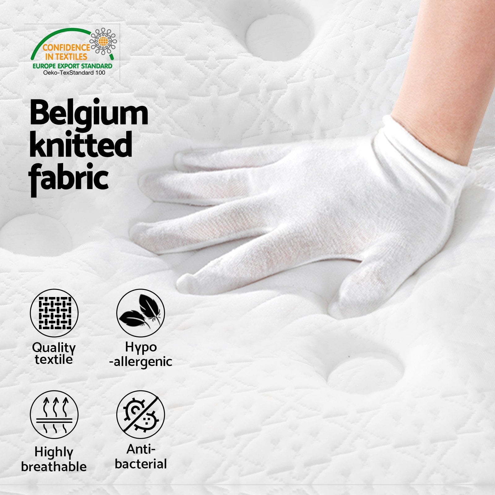 Halston Euro Top Mattress – White – Queen